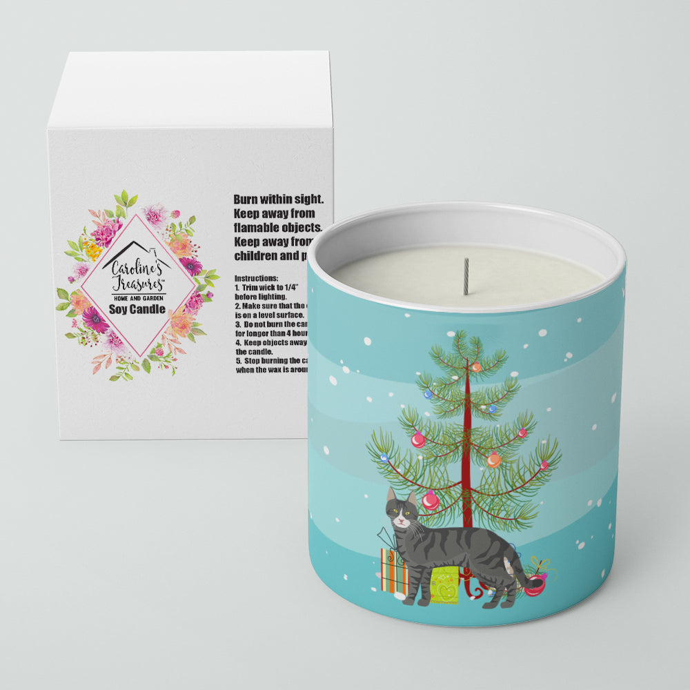 Tricolour Aegean Cat Christmas Decorative Soy Candle Nature Soy Wax Essential Oil Home Decor Ideal for Bedroom Kitchen Bath Office Gift, 10 oz