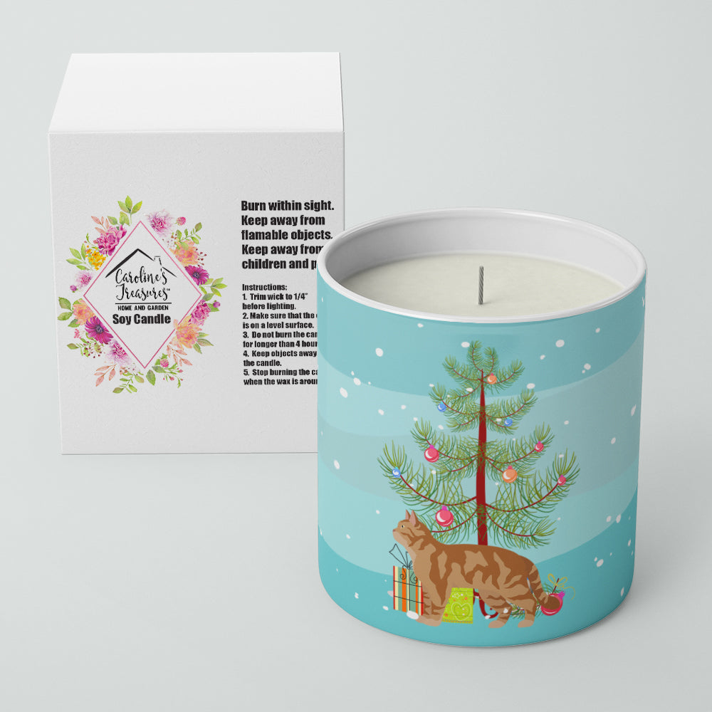 American Wirehair Cat Christmas Decorative Soy Candle Nature Soy Wax Essential Oil Home Decor Ideal for Bedroom Kitchen Bath Office Gift, 10 oz