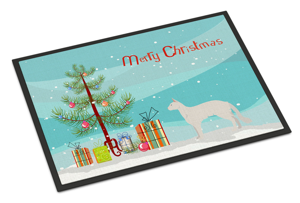 Balinese Cat Christmas Doormat Indoor Outdoor 24H X 36W Front Door Mat Rugs for Entryway, Non Slip Washable Low Pile,