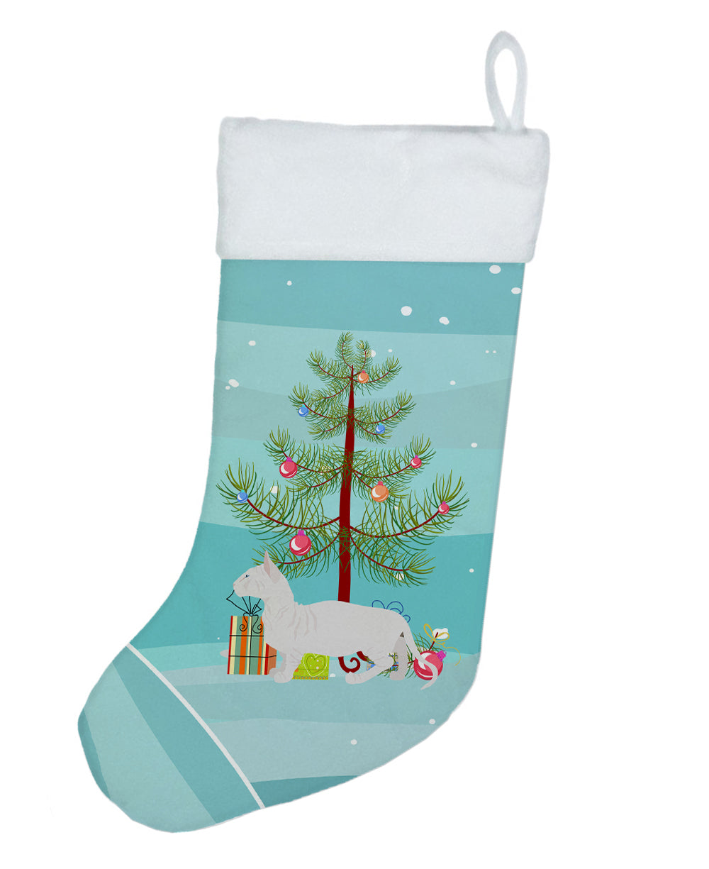 Bambino Cat Christmas Holiday Stocking Double-Sided Print, Polyester Suede,11x18, Made in USA