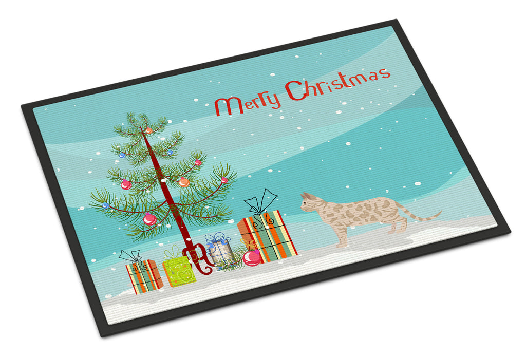 Bengal Cat Christmas Doormat Indoor Outdoor 18H X 27W Front Door Mat Rugs for Entryway, Non Slip Washable