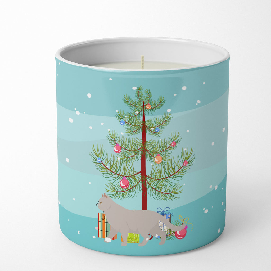 British Shorthair Cat Christmas Decorative Soy Candle Nature Soy Wax Essential Oil Home Decor Ideal for Bedroom Kitchen Bath Office Gift, 10 oz