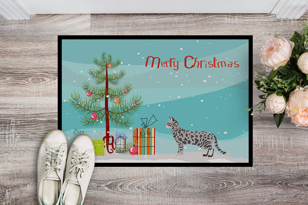 Cheetoh Cat Christmas Doormat Indoor Outdoor 18H X 27W Front Door Mat Rugs for Entryway, Non Slip Washable