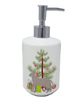 Don Sphynx Cat Christmas Ceramic Soap Dispenser , Empty Refillable Hand Soap Pump Bottle for Bathroom Kitchen