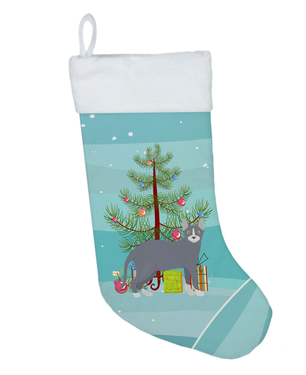 Don Sphynx Cat Christmas Holiday Stocking Double-Sided Print, Polyester Suede,11x18, Made in USA