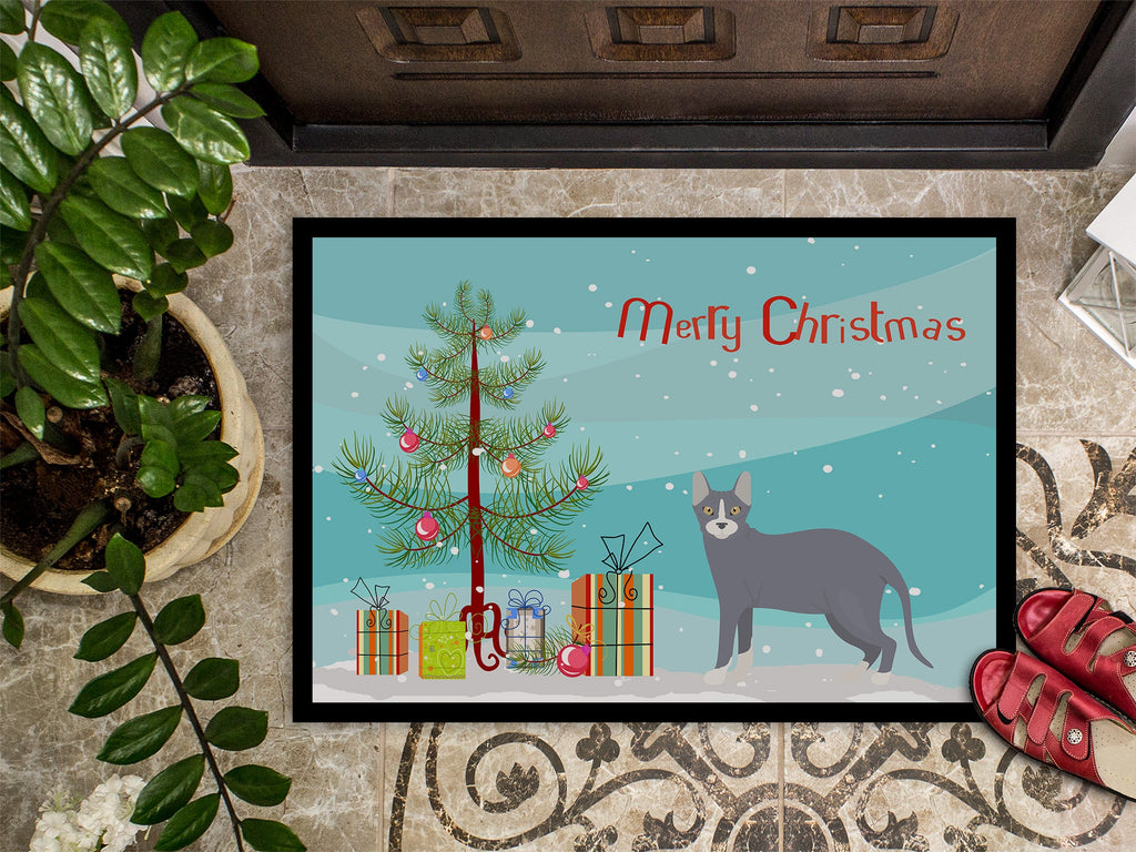 Don Sphynx Cat Christmas Doormat Indoor Outdoor 24H X 36W Front Door Mat Rugs for Entryway, Non Slip Washable Low Pile,
