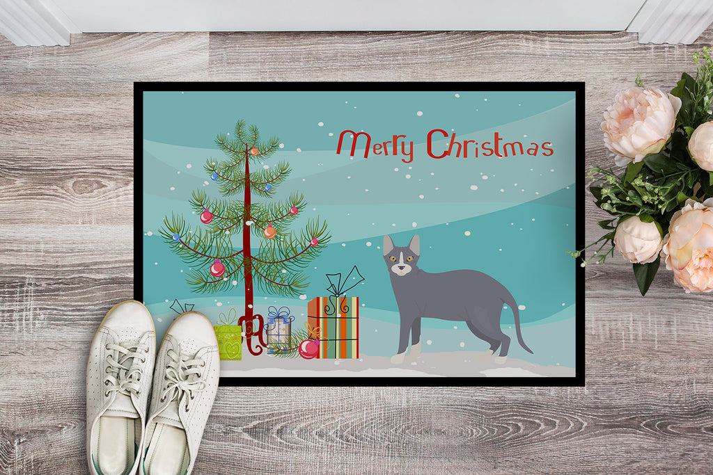 Don Sphynx Cat Christmas Doormat Indoor Outdoor 18H X 27W Front Door Mat Rugs for Entryway, Non Slip Washable