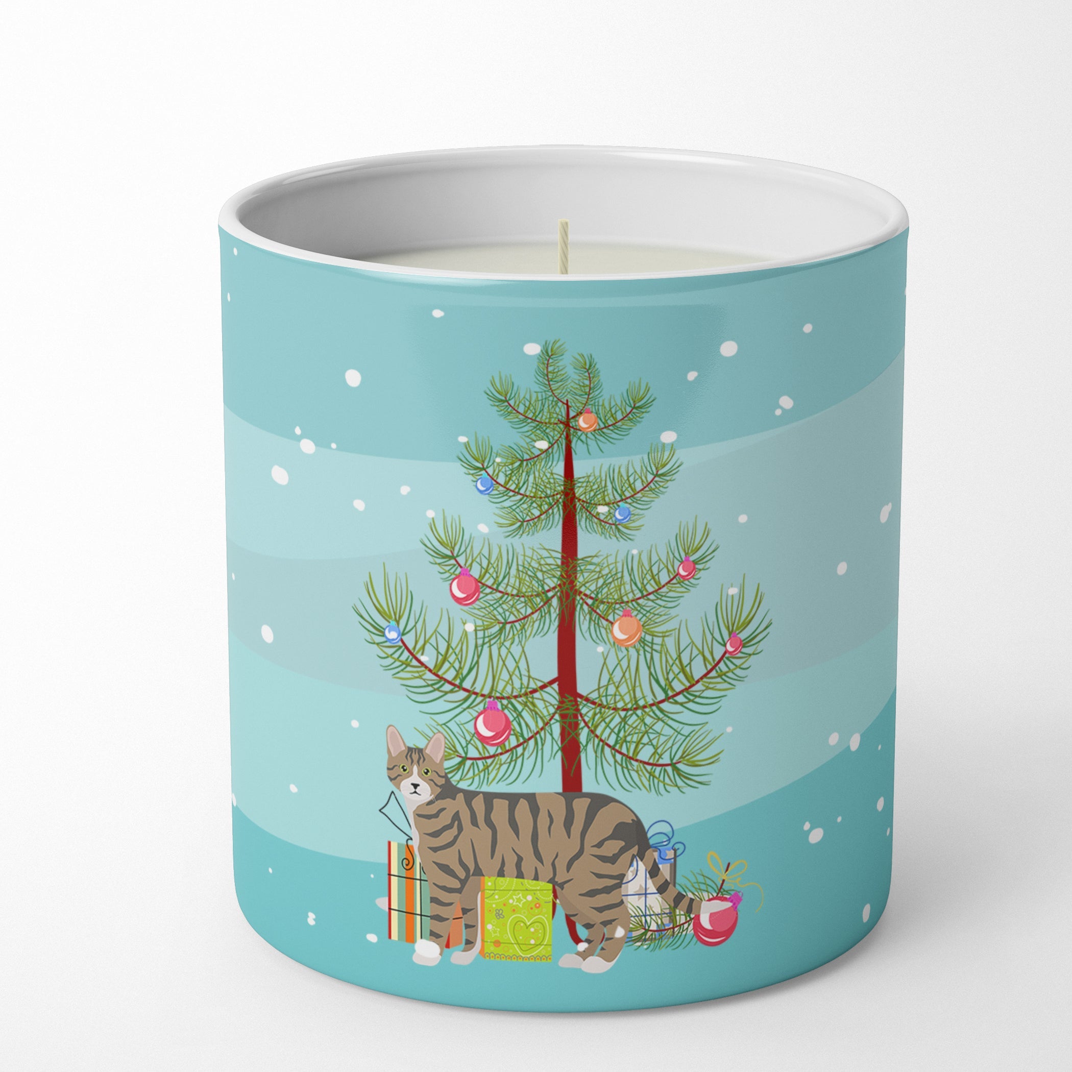 Dragon Li Cat Christmas Decorative Soy Candle Nature Soy Wax Essential Oil Home Decor Ideal for Bedroom Kitchen Bath Office Gift, 10 oz