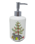 Dragon Li Cat Christmas Ceramic Soap Dispenser , Empty Refillable Hand Soap Pump Bottle for Bathroom Kitchen