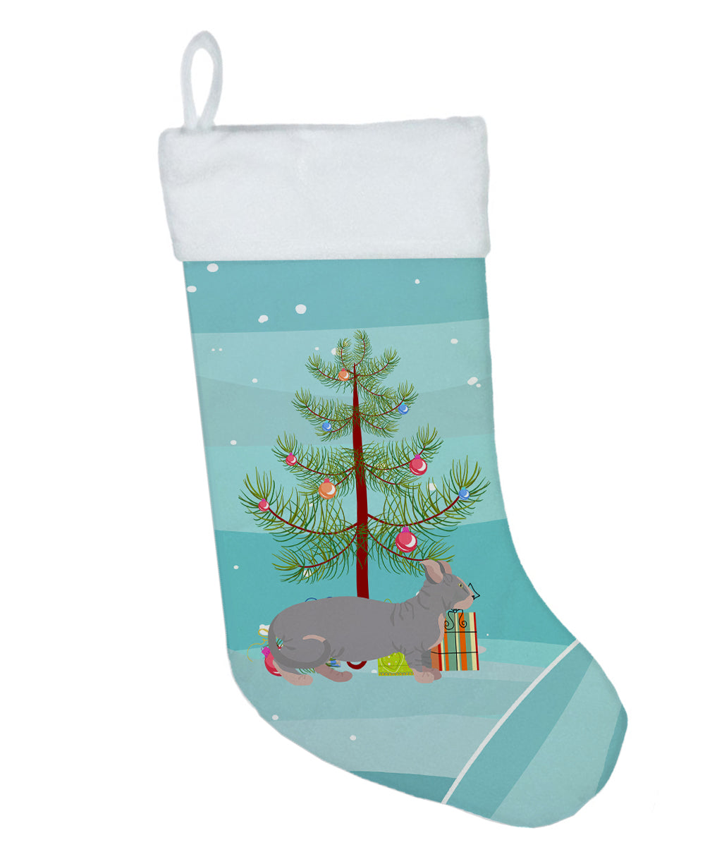 Dwelf Cat Christmas Holiday Stocking Double-Sided Print, Polyester Suede,11x18, Made in USA