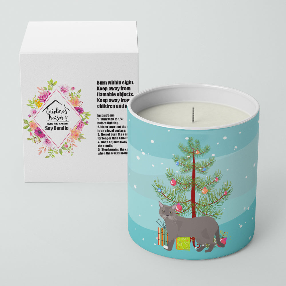 European Burmese Cat Christmas Decorative Soy Candle Nature Soy Wax Essential Oil Home Decor Ideal for Bedroom Kitchen Bath Office Gift, 10 oz