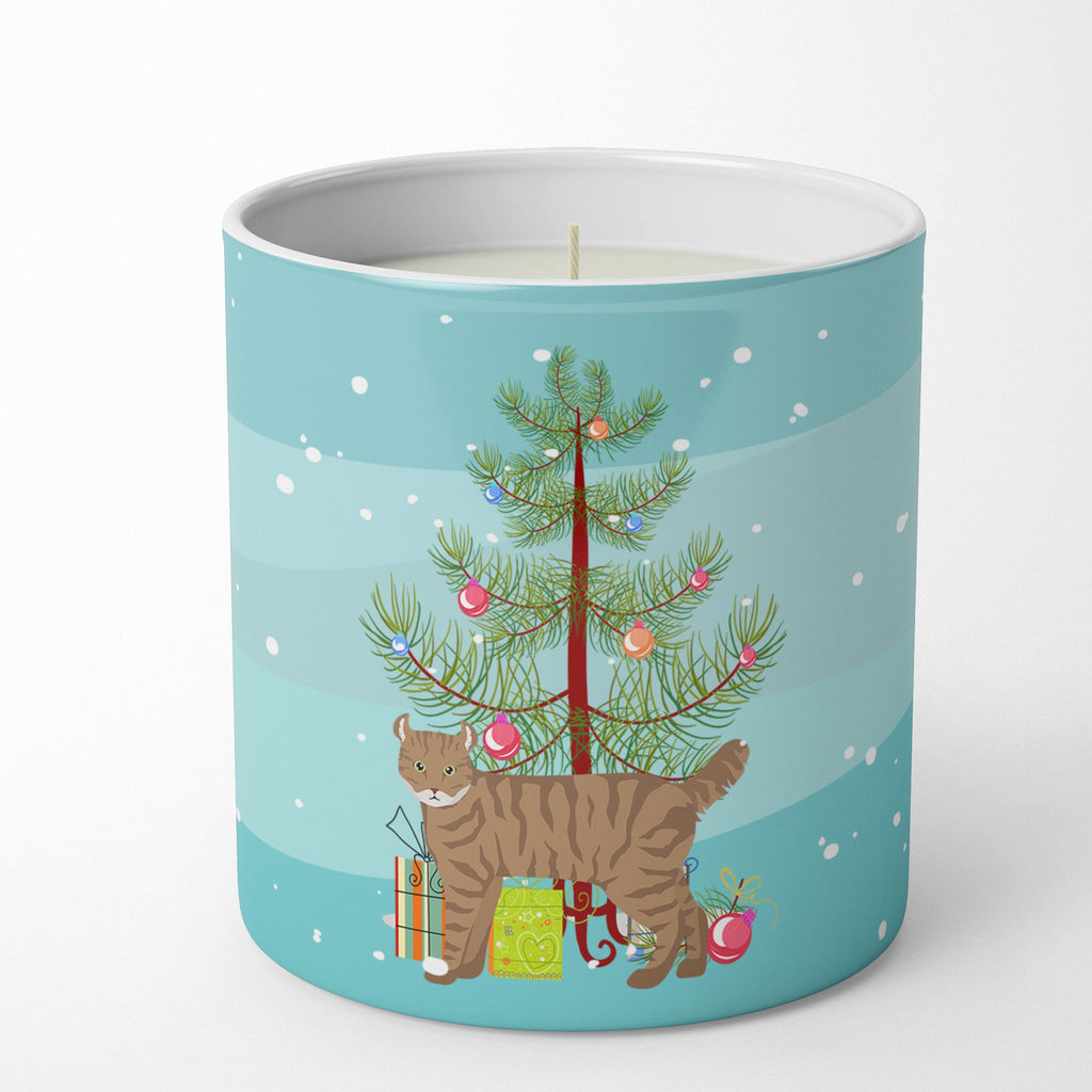 Highlander Lynx Cat Christmas Decorative Soy Candle Nature Soy Wax Essential Oil Home Decor Ideal for Bedroom Kitchen Bath Office Gift, 10 oz