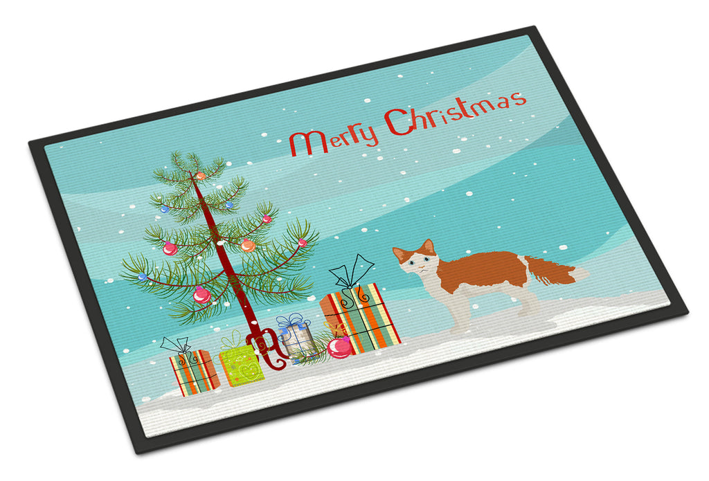 La Perm Cat Christmas Doormat Indoor Outdoor 24H X 36W Front Door Mat Rugs for Entryway, Non Slip Washable Low Pile,