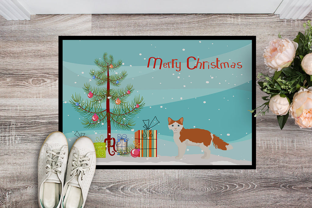 La Perm Cat Christmas Doormat Indoor Outdoor 24H X 36W Front Door Mat Rugs for Entryway, Non Slip Washable Low Pile,