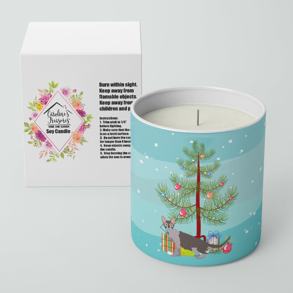 Lykoi Cat Merry Christmas Decorative Soy Candle Nature Soy Wax Essential Oil Home Decor Ideal for Bedroom Kitchen Bath Office Gift, 10 oz