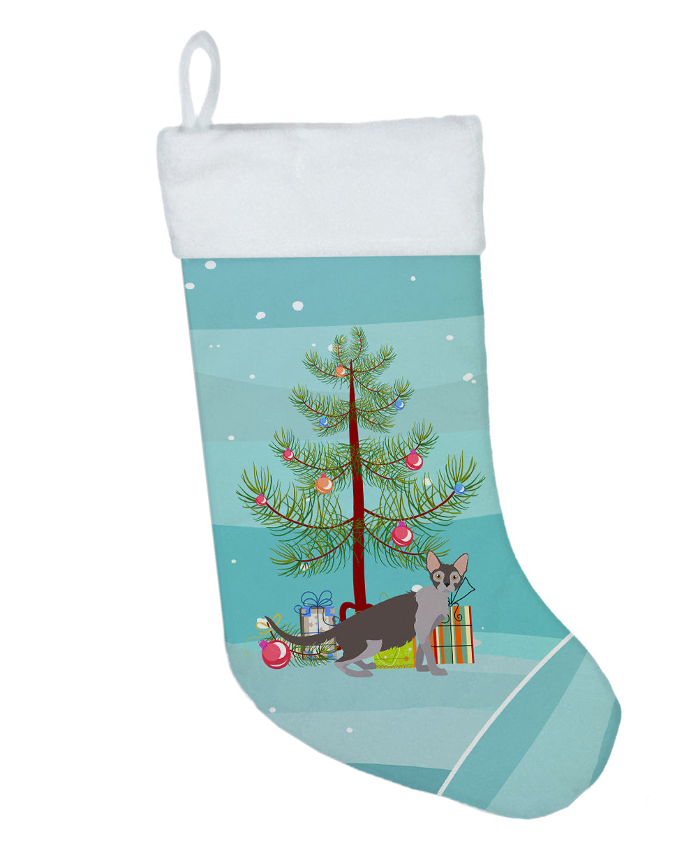 Lykoi Cat Merry Christmas Holiday Stocking Double-Sided Print, Polyester Suede,11x18, Made in USA