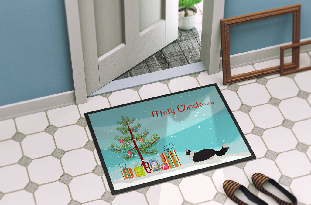 Napoleon Cat Christmas Doormat Indoor Outdoor 24H X 36W Front Door Mat Rugs for Entryway, Non Slip Washable Low Pile,
