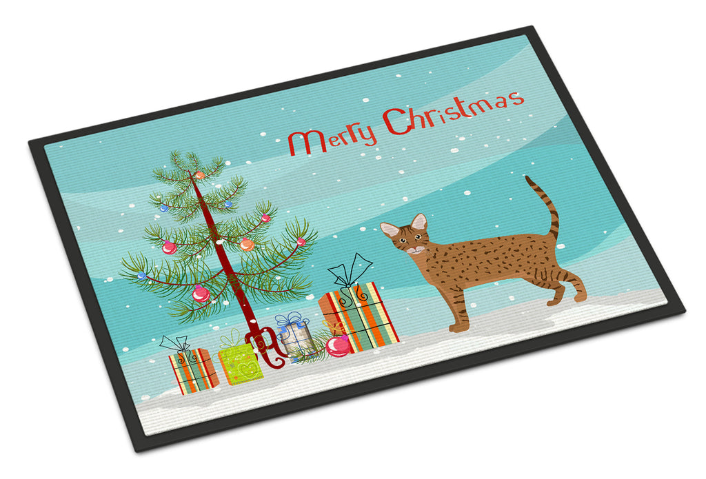 Ocicat Cat Christmas Doormat Indoor Outdoor 24H X 36W Front Door Mat Rugs for Entryway, Non Slip Washable Low Pile,
