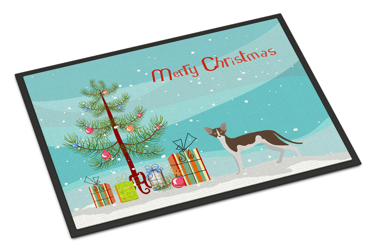 Oriental Shorthair Cat Christmas Doormat Indoor Outdoor 18H X 27W Front Door Mat Rugs for Entryway, Non Slip Washable