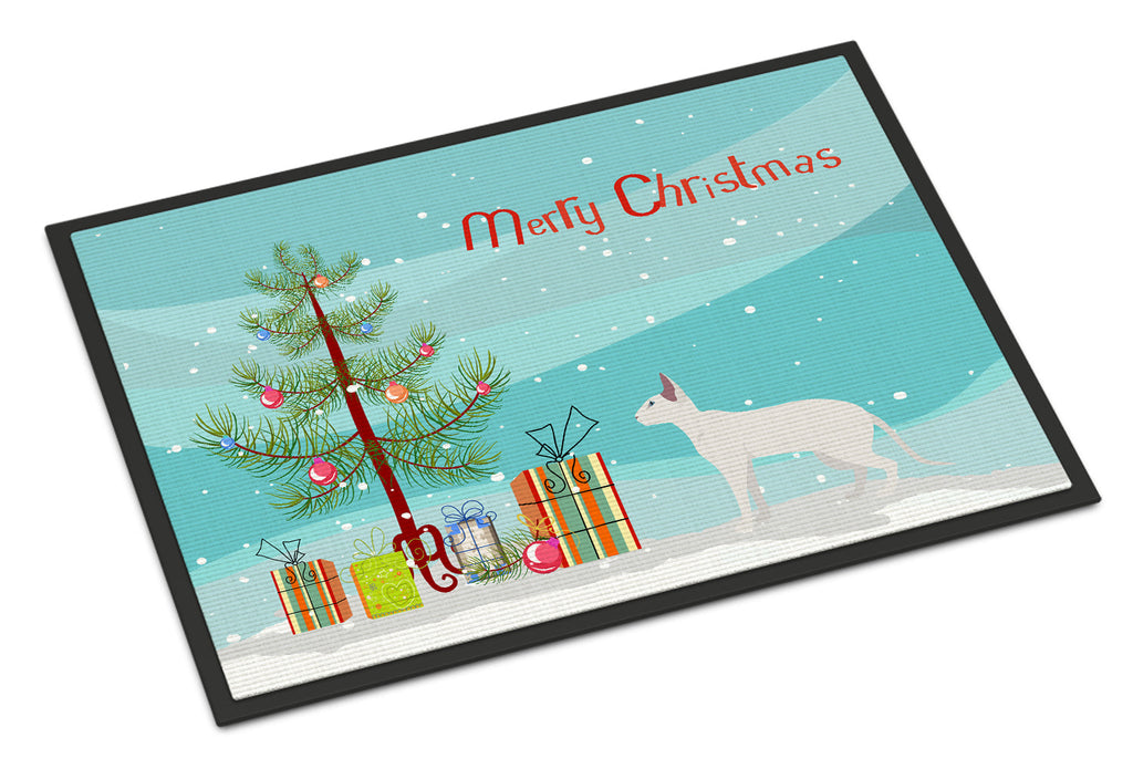 Peterbald Cat  Christmas Doormat Indoor Outdoor 24H X 36W Front Door Mat Rugs for Entryway, Non Slip Washable Low Pile,
