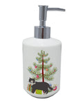 Poodle Cat Cat Christmas Ceramic Soap Dispenser , Empty Refillable Hand Soap Pump Bottle for Bathroom Kitchen