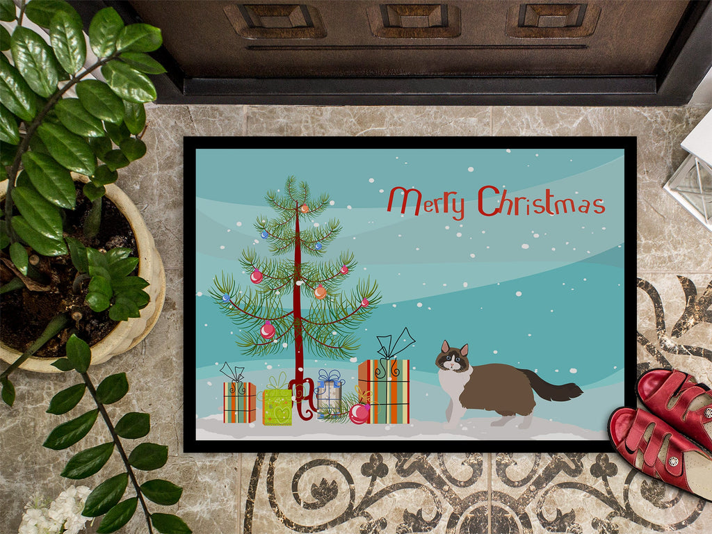 Ragdoll Cat  Christmas Doormat Indoor Outdoor 18H X 27W Front Door Mat Rugs for Entryway, Non Slip Washable