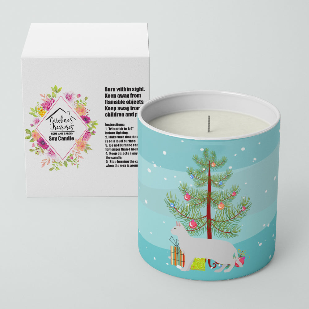 Russian White Black Cat Christmas Decorative Soy Candle Nature Soy Wax Essential Oil Home Decor Ideal for Bedroom Kitchen Bath Office Gift, 10 oz