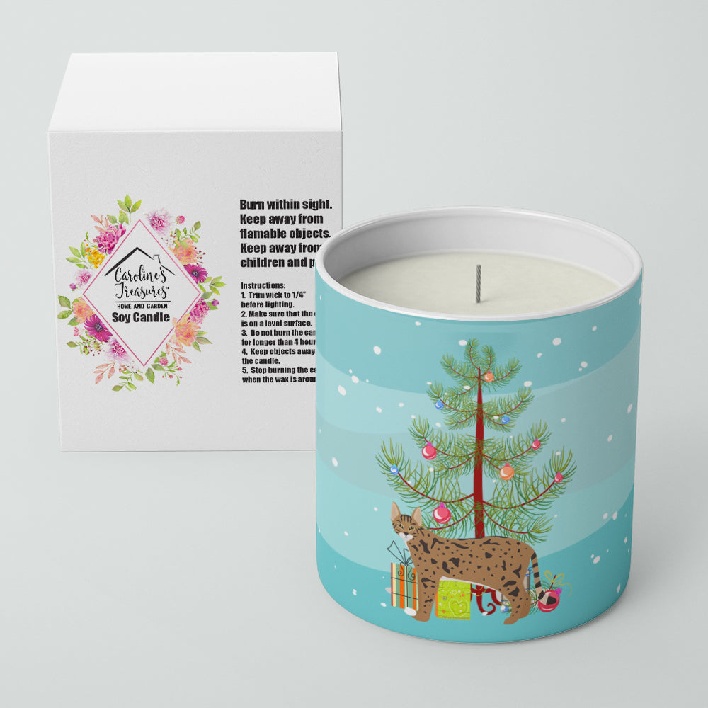 Savannah Cat Christmas Decorative Soy Candle Nature Soy Wax Essential Oil Home Decor Ideal for Bedroom Kitchen Bath Office Gift, 10 oz