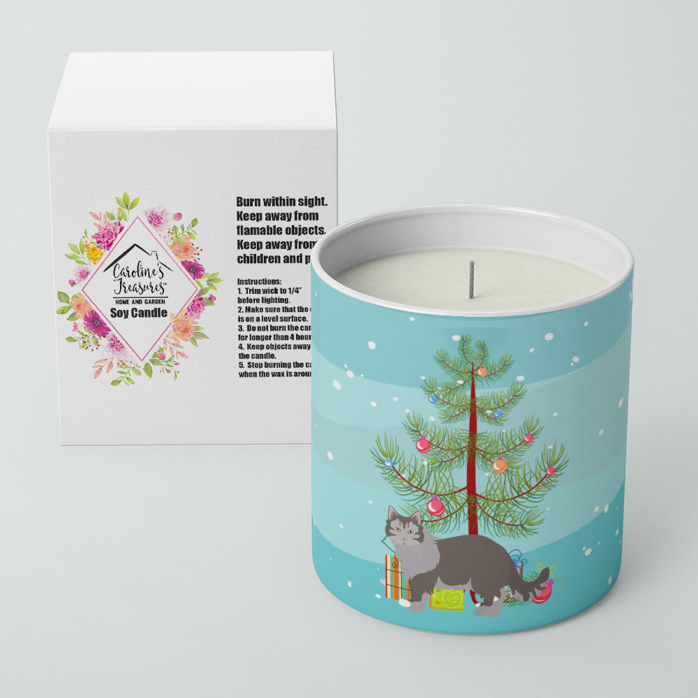 Siberian Forest Cat Christmas Decorative Soy Candle Nature Soy Wax Essential Oil Home Decor Ideal for Bedroom Kitchen Bath Office Gift, 10 oz