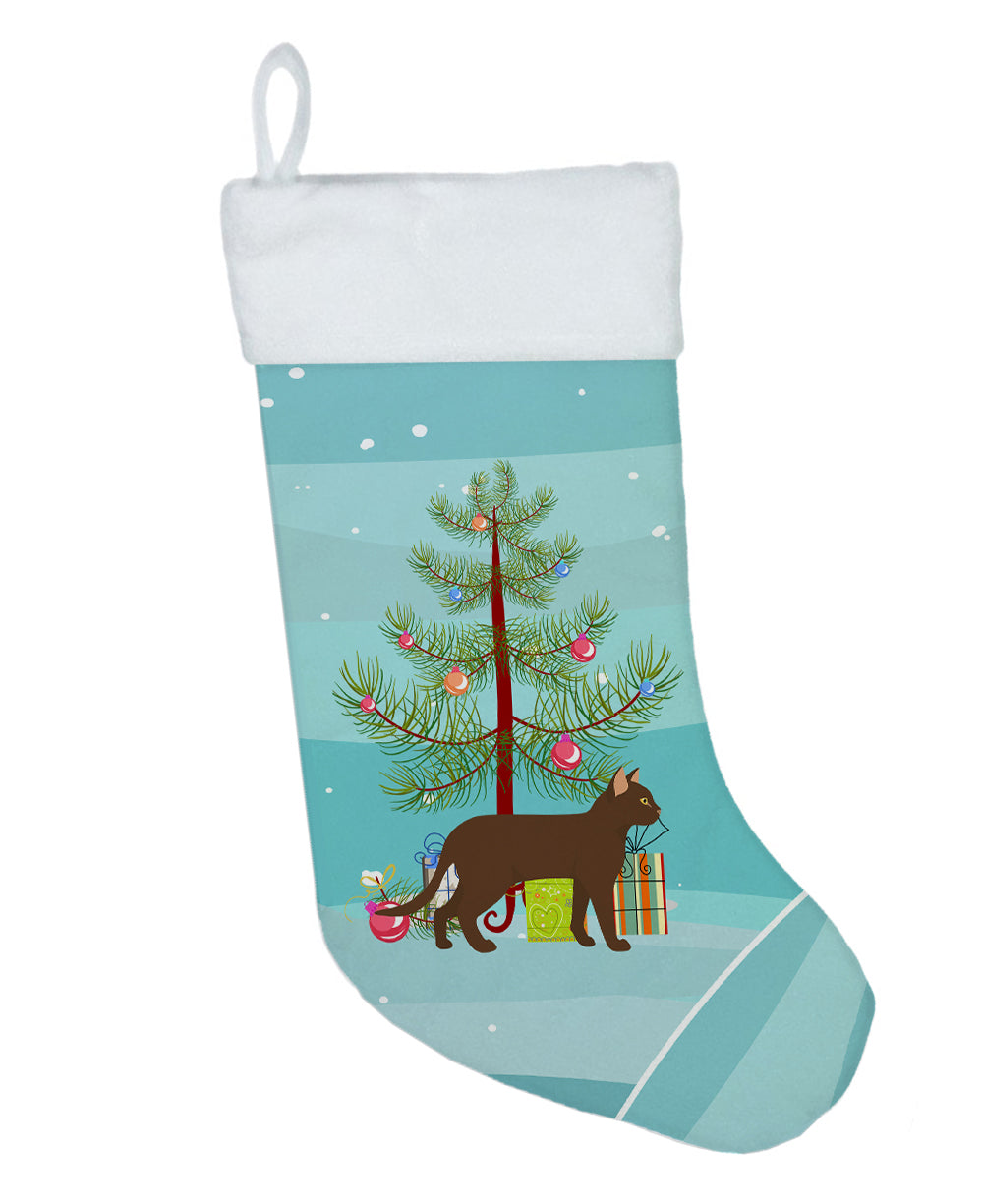 Suphalak Cat Christmas Holiday Stocking Double-Sided Print, Polyester Suede,11x18, Made in USA