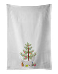 Turkish Angora Cat Christmas Kitchen Towel Set of 2 White Dish Towels Decorative Bathroom Hand towel for Hand, Face, Hair, Yoga, Tea, Dishcloth, 19 X 28", White