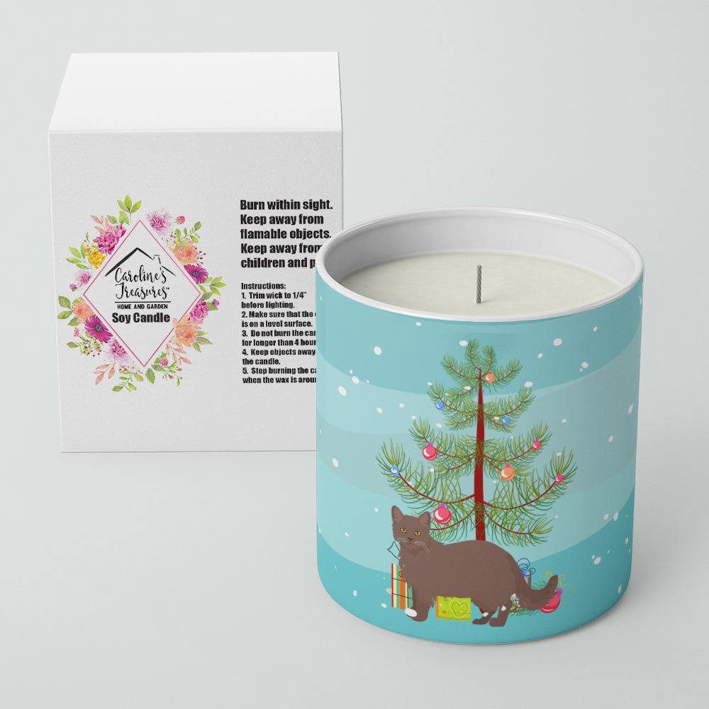 York Chocolate Cat Christmas Decorative Soy Candle Nature Soy Wax Essential Oil Home Decor Ideal for Bedroom Kitchen Bath Office Gift, 10 oz