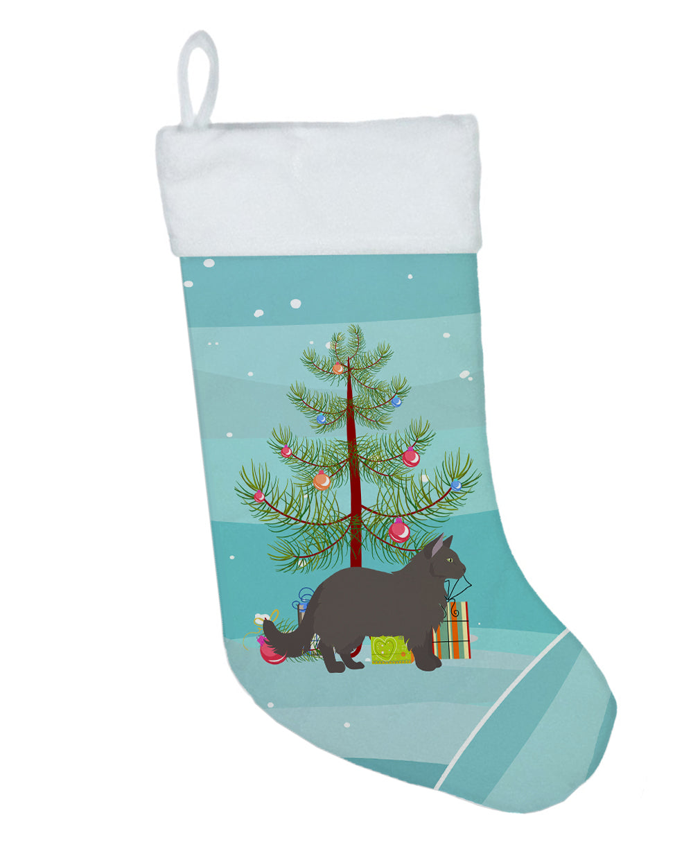 York Chocolate Cat Christmas Holiday Stocking Double-Sided Print, Polyester Suede,11x18, Made in USA