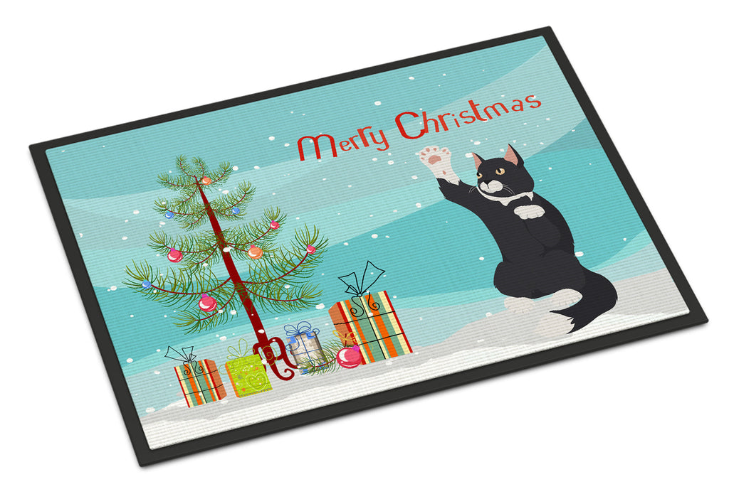 American Polydactyl Cat Christmas Doormat Indoor Outdoor 18H X 27W Front Door Mat Rugs for Entryway, Non Slip Washable