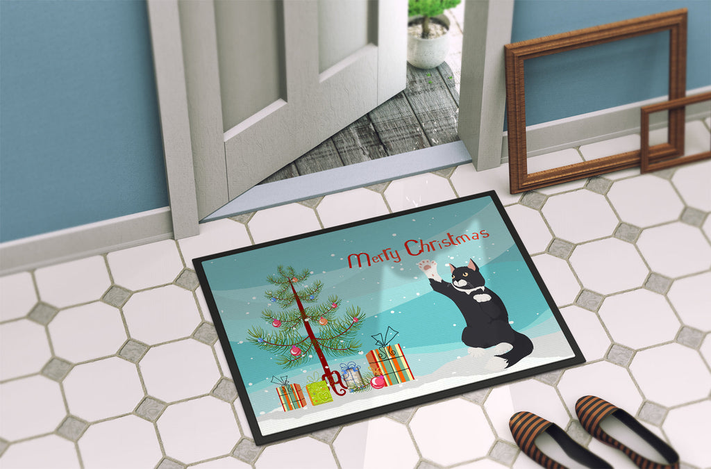 American Polydactyl Cat Christmas Doormat Indoor Outdoor 18H X 27W Front Door Mat Rugs for Entryway, Non Slip Washable