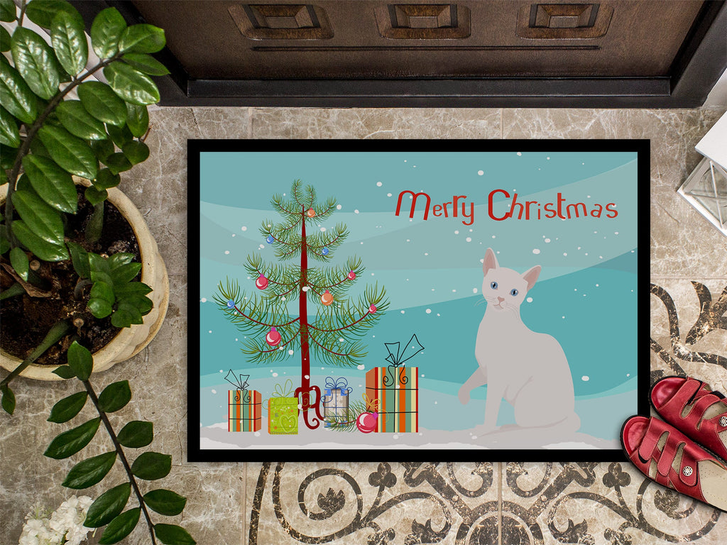 Arabian Mau Cat Christmas Doormat Indoor Outdoor 24H X 36W Front Door Mat Rugs for Entryway, Non Slip Washable Low Pile,