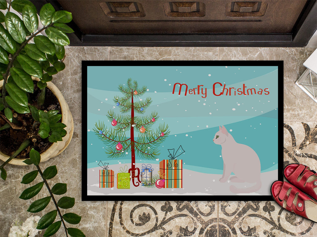 Burmilla Cat Christmas Doormat Indoor Outdoor 24H X 36W Front Door Mat Rugs for Entryway, Non Slip Washable Low Pile,