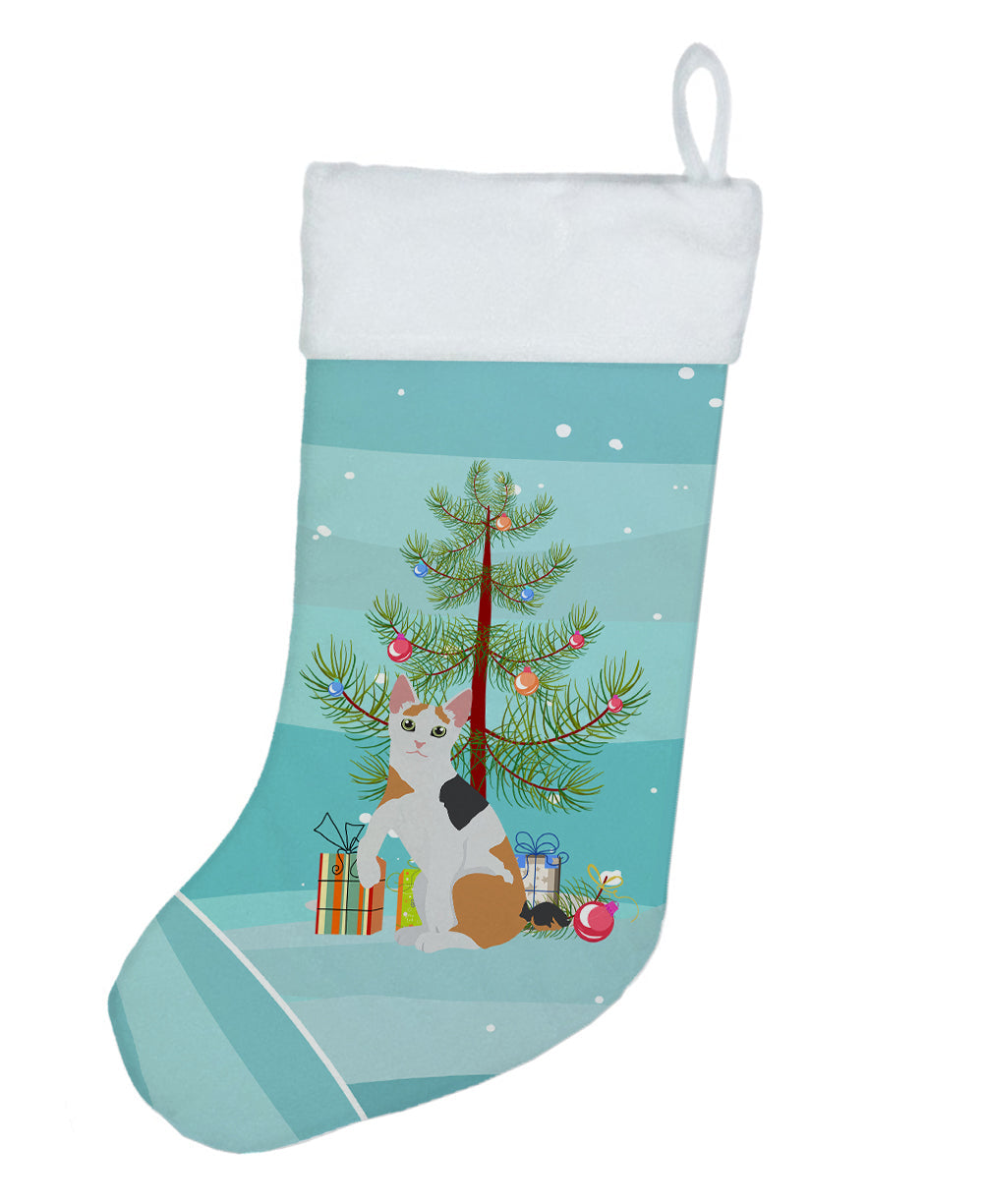 Japanese Bobtail Cat Christmas Holiday Stocking Double-Sided Print, Polyester Suede,11x18, Made in USA