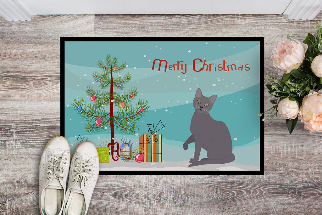 Korat Cat Christmas Doormat Indoor Outdoor 24H X 36W Front Door Mat Rugs for Entryway, Non Slip Washable Low Pile,
