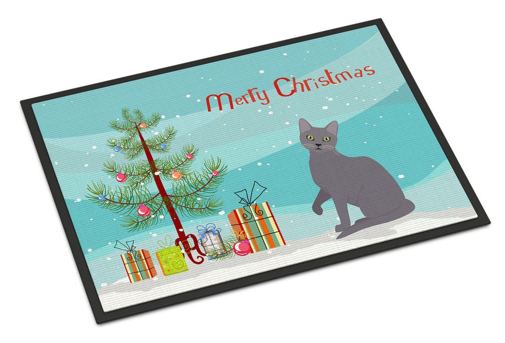 Korat Cat Christmas Doormat Indoor Outdoor 18H X 27W Front Door Mat Rugs for Entryway, Non Slip Washable