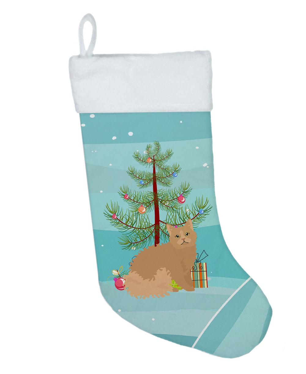 Selkirk Rex Cat Christmas Holiday Stocking Double-Sided Print, Polyester Suede,11x18, Made in USA