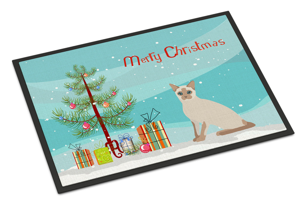 Tonkinese Cat Christmas Doormat Indoor Outdoor 24H X 36W Front Door Mat Rugs for Entryway, Non Slip Washable Low Pile,