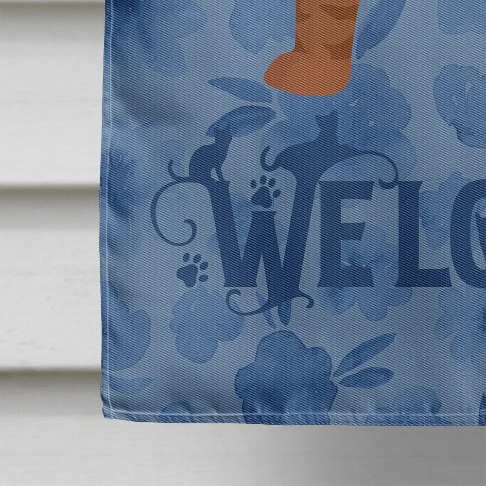 American Bobtail #2 Cat Welcome House Flag 28x40 Porch Sleeve Pole Decorative Outside Yard Banner Artwork Wall Hanging, Polyester