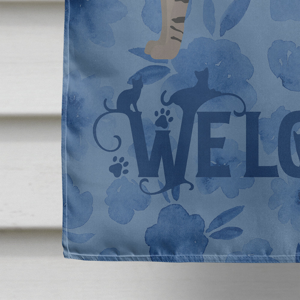 Safari #1 Cat Welcome House Flag 28x40 Porch Sleeve Pole Decorative Outside Yard Banner Artwork Wall Hanging, Polyester