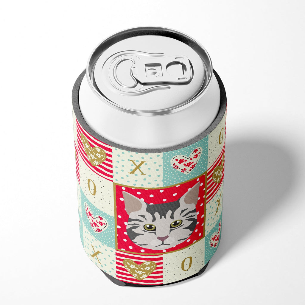 American Bobtail Cat Love Can or Bottle Hugger Cooler Sleeve for Standard 12 oz Cans, Insulated Foam Beer & Soda Can Hugger Reusable