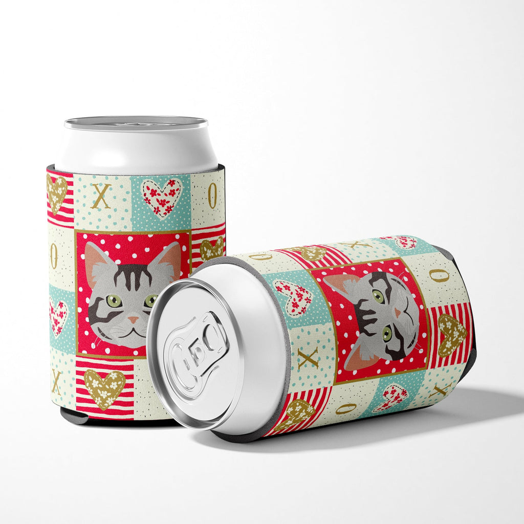 American Shorthair Cat Love Can or Bottle Hugger Cooler Sleeve for Standard 12 oz Cans, Insulated Foam Beer & Soda Can Hugger Reusable