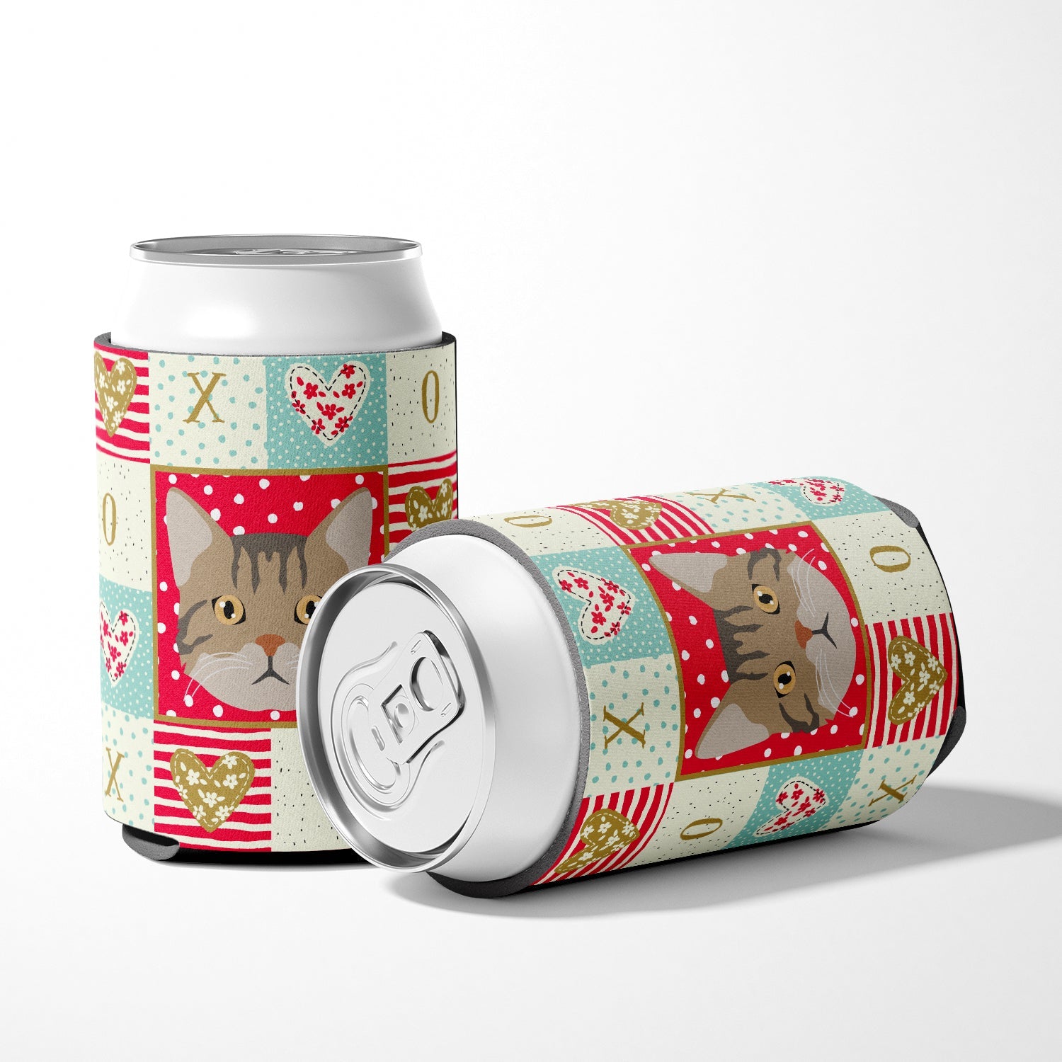 American Wirehair Cat Love Can or Bottle Hugger Cooler Sleeve for Standard 12 oz Cans, Insulated Foam Beer & Soda Can Hugger Reusable