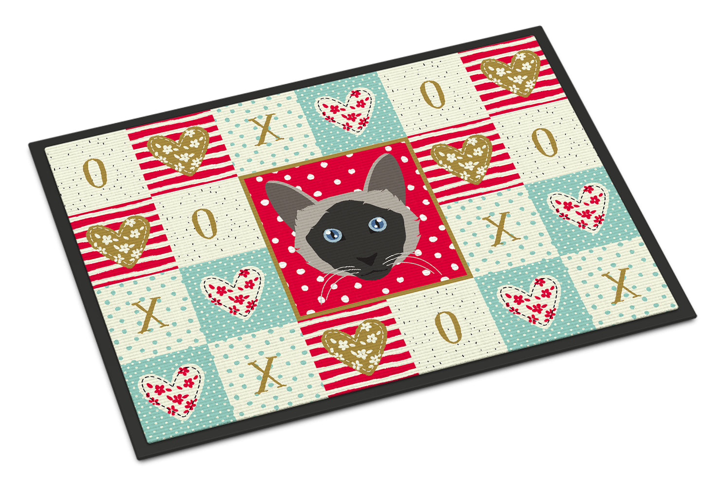 Balinese Cat Love Doormat Indoor Outdoor 24H X 36W Front Door Mat Rugs for Entryway, Non Slip Washable Low Pile,