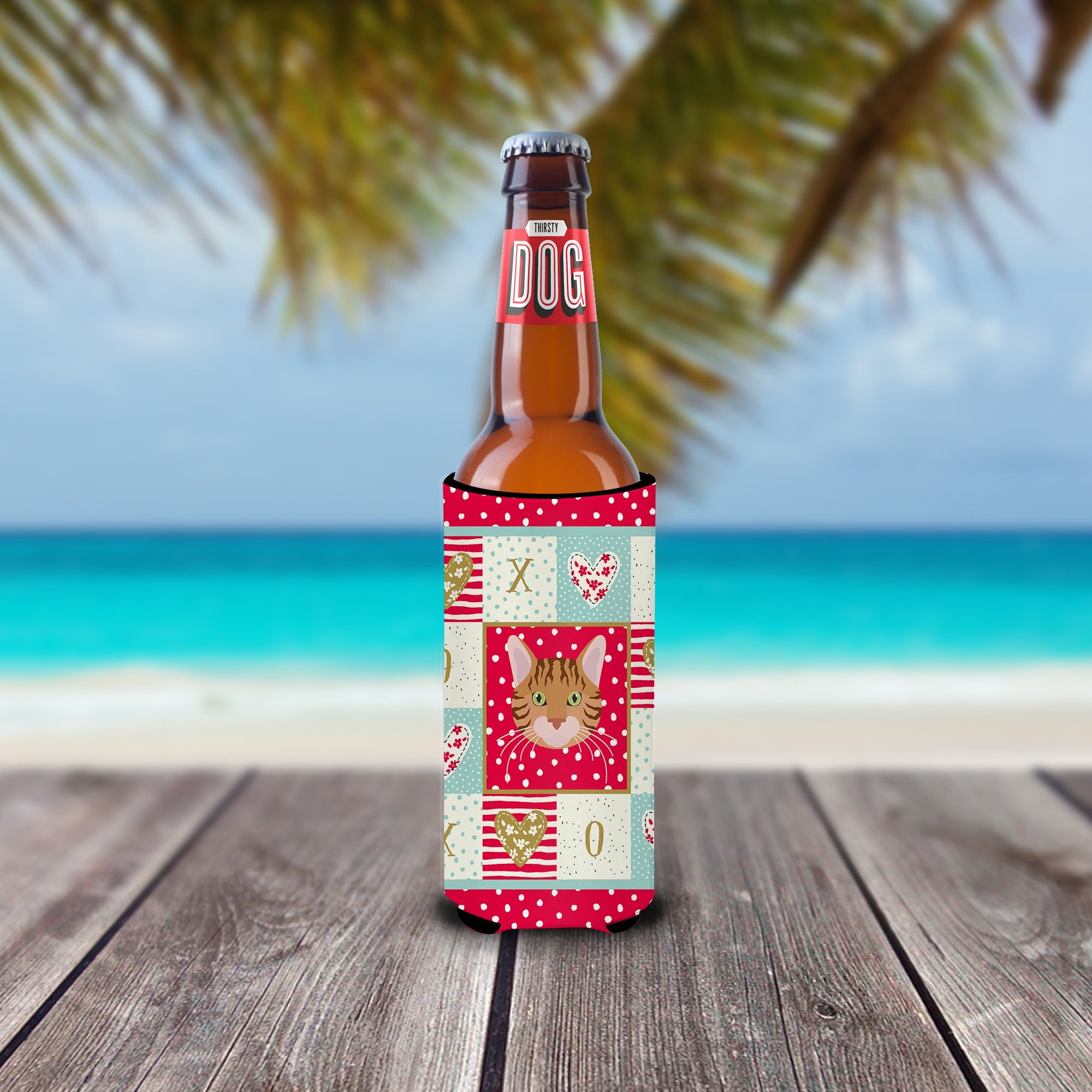 Bengal Cat Love Slim Can Hugger , Insulated Foam Hugger for 12 oz Slim Cans, Beer Bottles & Water Bottles, Printed in USA