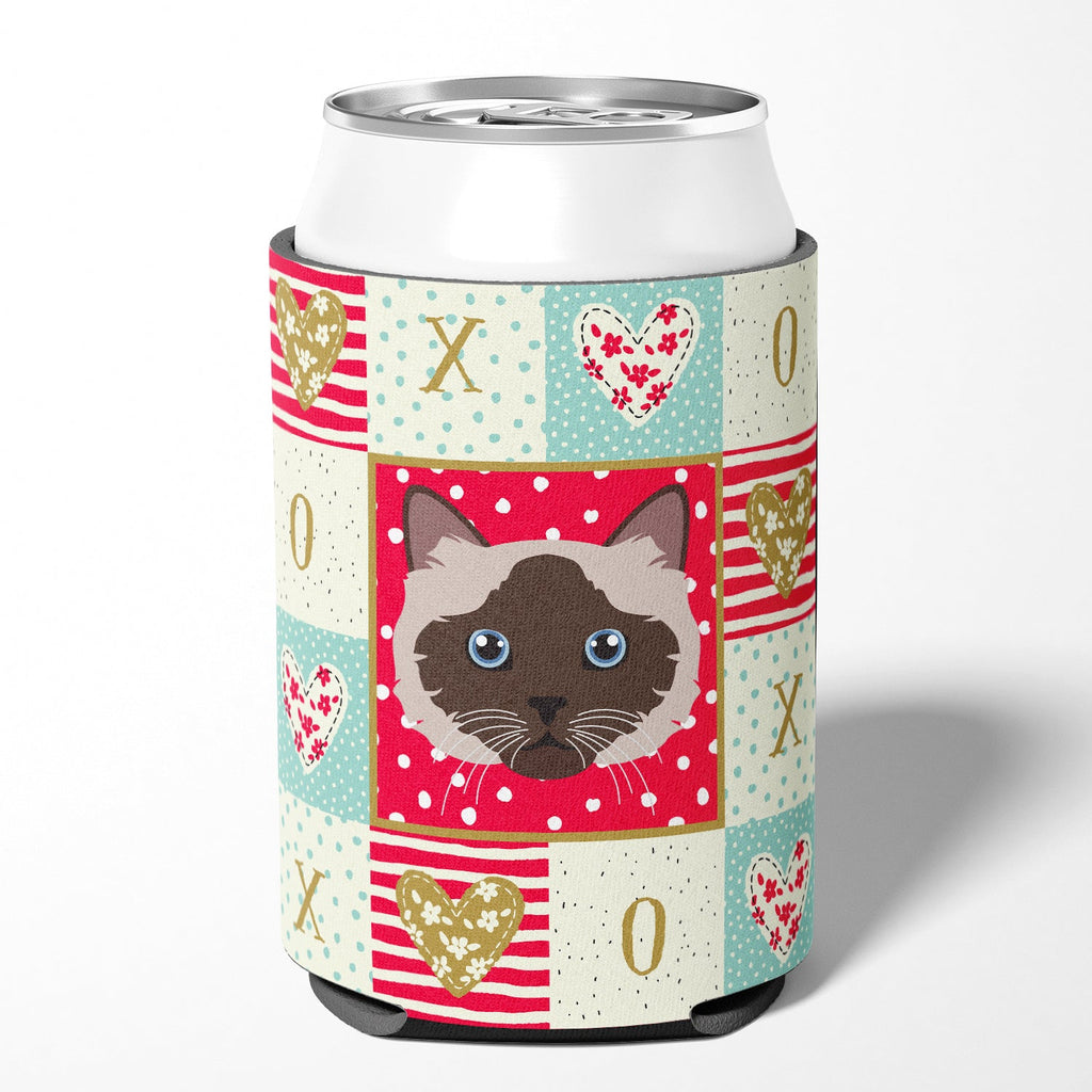 Birman Cat Love Can or Bottle Hugger Cooler Sleeve for Standard 12 oz Cans, Insulated Foam Beer & Soda Can Hugger Reusable